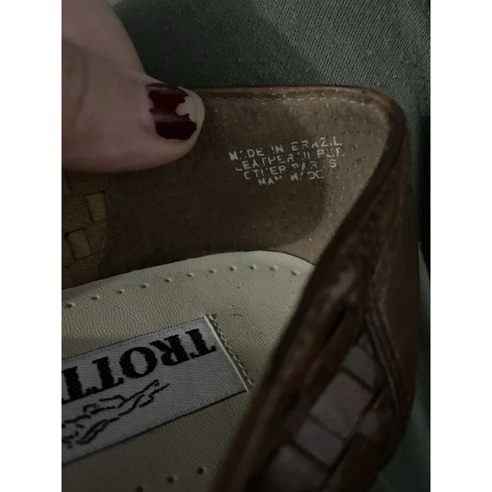 Trotters Cognac Liz Woven Loafer Flats Shoes Size 10S